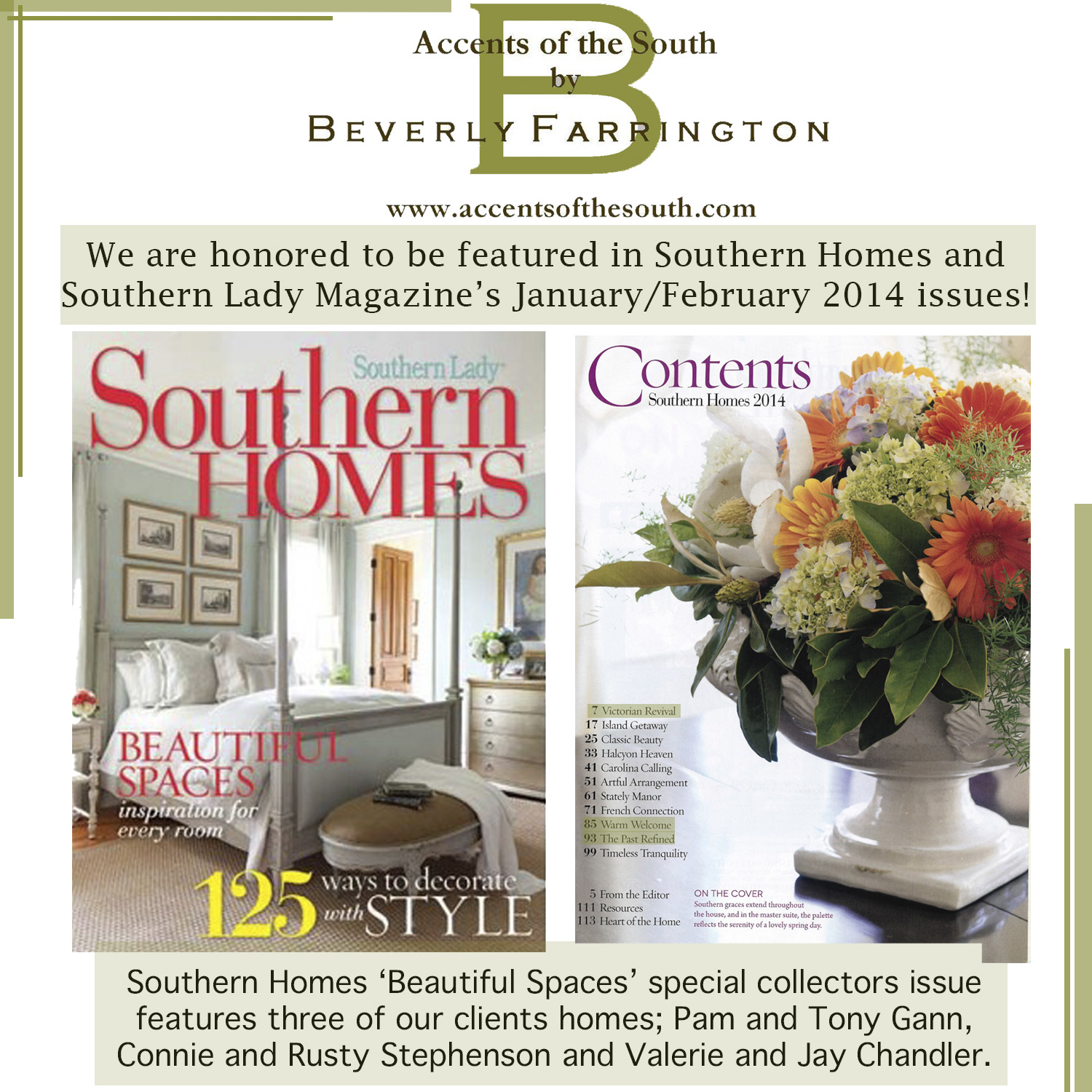 Accents of the South Southern Interior Designers