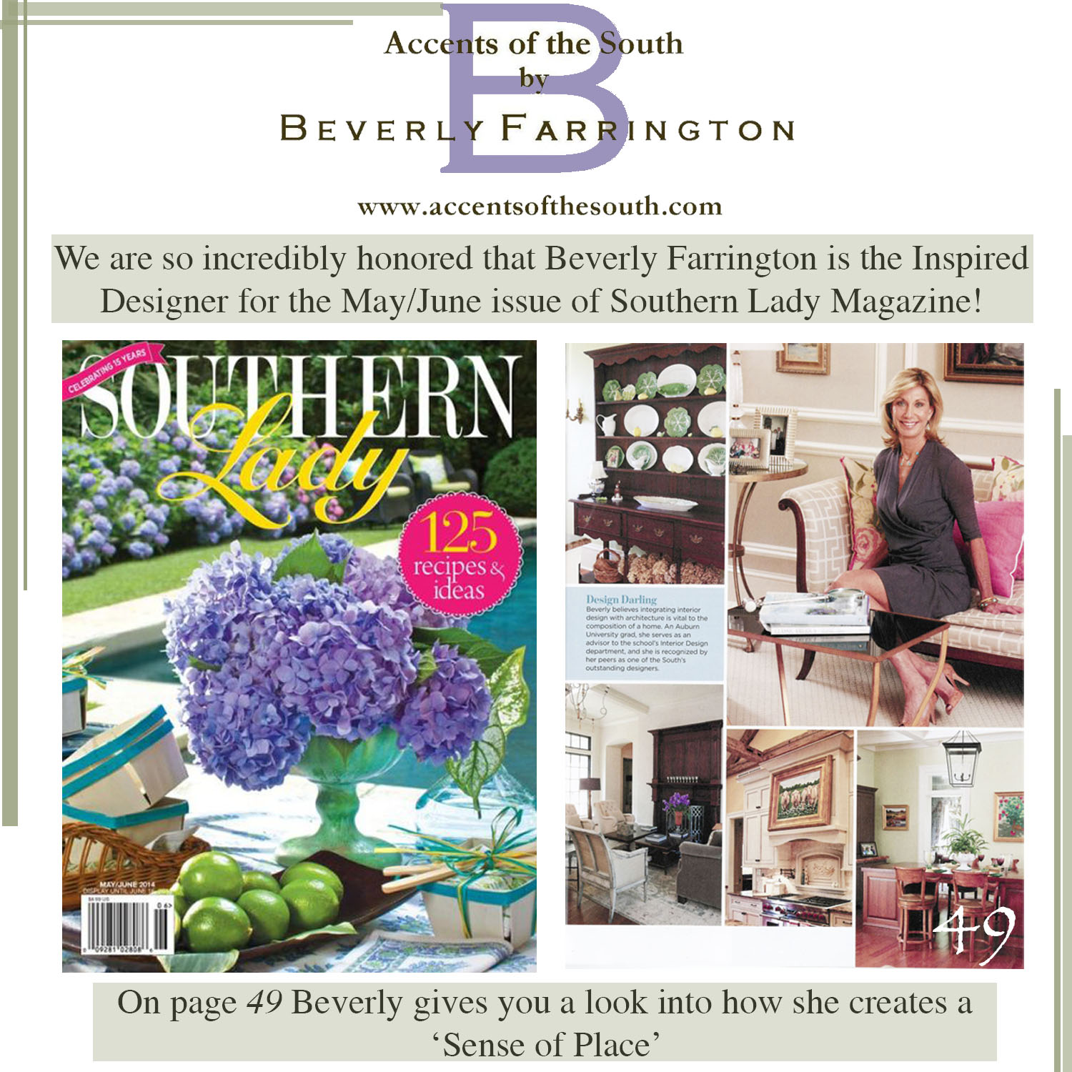 Accents of the South by Beverly Farrington - Huntsville Interior Design - whats_new_1stpage Huntsville Alabama Interior Designer Beverly Farrington and Southern Lady %